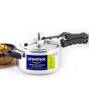 image:imageUniversal 105 Quart  10 Liter Pressure Cooker 11 Servings Aluminum Pressure Cooker With Multiple Safety Systems and Heat Resistant Handles For Stews Soup Meat and Beans42 Qt  4 L
