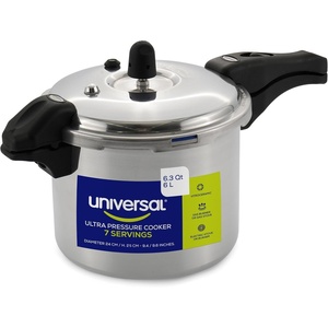 image:imageUniversal 63 Quart  6 Liter Ultra Pressure Cooker Pressure Pot with 6 Safety Systems Aluminum Pressure Cooker for 7 Servings Even Heat Distribution Diameter 94 inches Height 96 inches