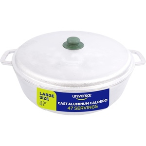 image:imageUniversal Professional Large Caldero 47 Cups  17 QT  16 L Stainless Aluminum Pot Even Heat Distribution and Fast Cooking Dutch Oven Pot Ergonomic Handles Ideal for Rice and French Fries17 Quart  47 Cups