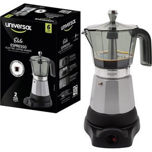 image:imageuniversal Electric Moka Pot 6 Cup 300ml Cuban Coffee Maker 480W Portable Espresso Maker with Detachable Base Easy OneTouch Brewing No Stove Needed